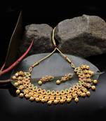 Gold Plated Traditional South Style Necklace Set For Women