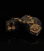 Gold Plated Mated Finish Necklace Set For Women