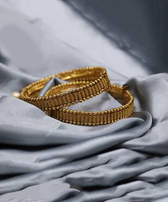 Gold Plated Designer Bangle Set of 2 1