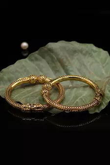 Gold Plated Simple Traditional Bangles set of 2
