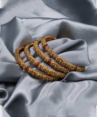 Gold Plated Designer Bangle Set of 4 1