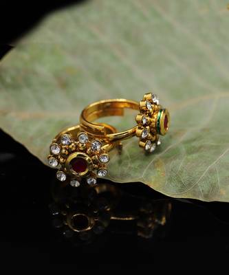 Gold Plated American Diamond Toe Ring 1