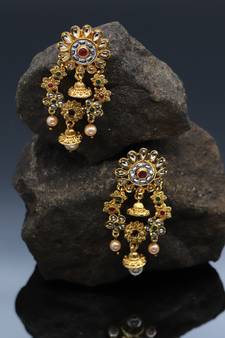 Gold Plated Kundan Earrings