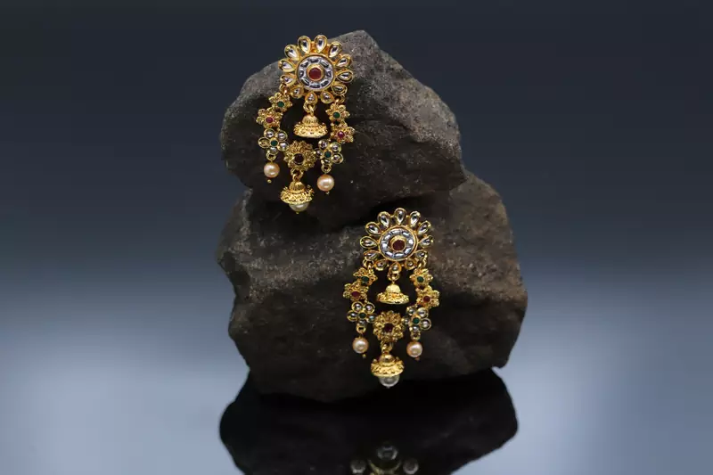Gold Plated Kundan Earrings