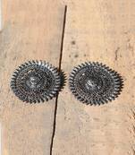 Oxidized Silver Afghani Stud Earrings Jewelry