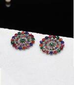 Silver Studded Multicolor Stone Studs