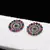Silver Studded Multicolor Stone Studs
