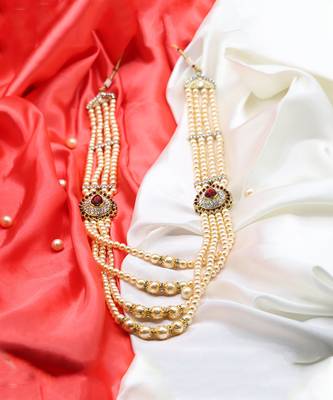 Long Pearl Jewellery Necklace For Men/Groom For Wedding Wear( 1