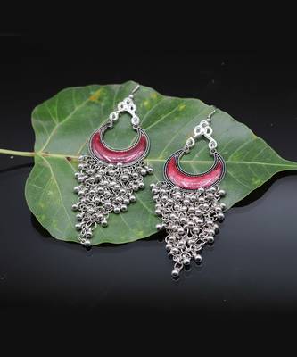 Oxidised German Silver Drop and Dangler Chandbali Earrings for Women 1