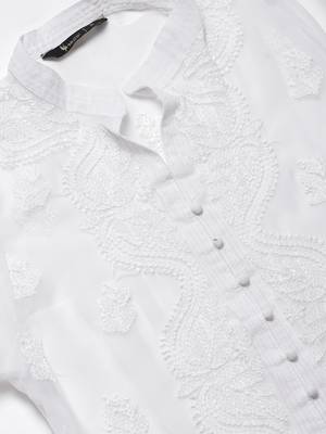 White hand woven georgette chikankari-kurtis 5