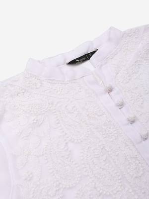 White embroidered georgette embroidered-kurtis 4
