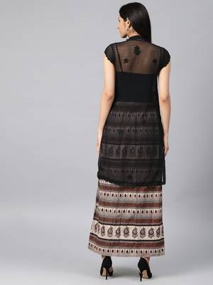 Black embroidered georgette embroidered-kurtis 2