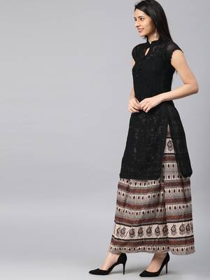 Black embroidered georgette embroidered-kurtis 3