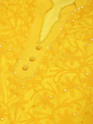 Yellow embroidered georgette embroidered-kurtis 5