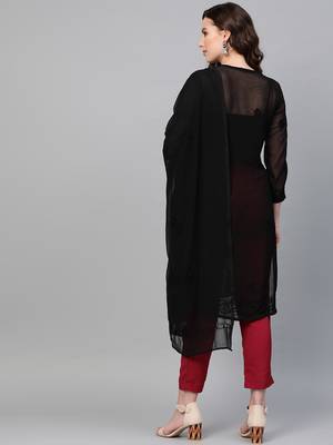 Black embroidered georgette embroidered-kurtis 2