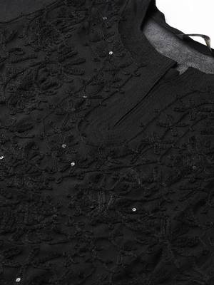 Black embroidered georgette embroidered-kurtis 4