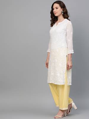White embroidered georgette embroidered-kurtis 3