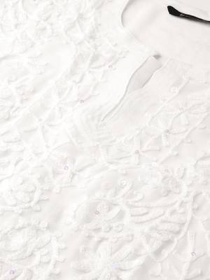 White embroidered georgette embroidered-kurtis 4
