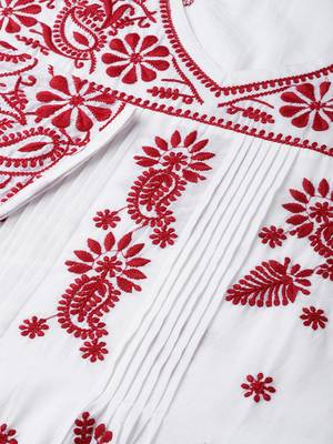 White hand woven cotton chikankari-kurtis 5