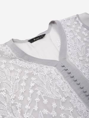 Grey embroidered georgette embroidered-kurtis 5