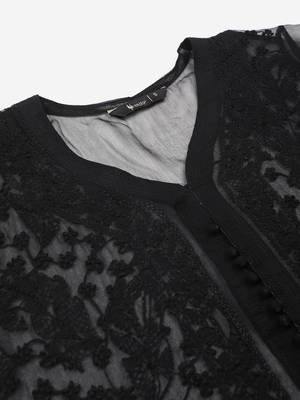 Black embroidered georgette embroidered-kurtis 5