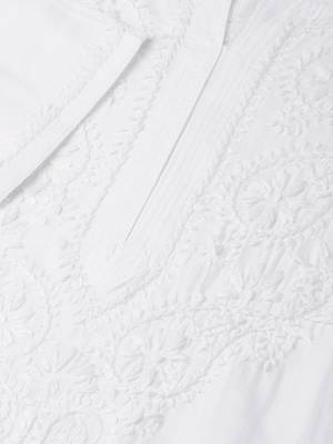 White hand woven cotton chikankari-kurtis 5