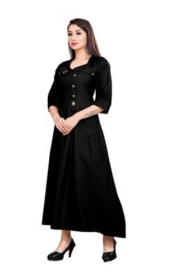 Black plain cotton cotton-kurtis 3