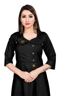 Black plain cotton cotton-kurtis 5