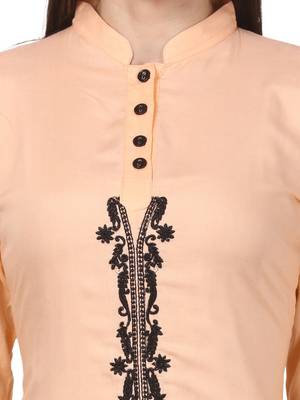 Beige embroidered rayon embroidered-kurtis 5