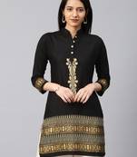 Black embroidered rayon embroidered-kurtis
