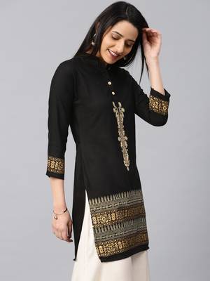 Black embroidered rayon embroidered-kurtis 4