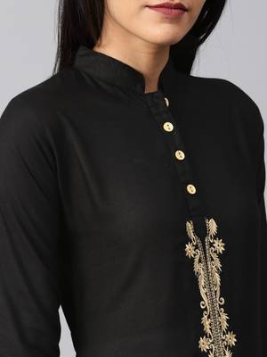 Black embroidered rayon embroidered-kurtis 5