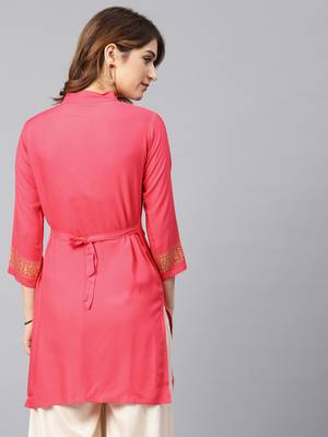 Pink embroidered rayon embroidered-kurtis 2