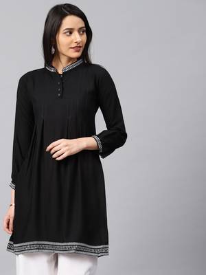 Black embroidered rayon embroidered-kurtis 1
