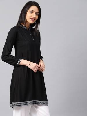 Black embroidered rayon embroidered-kurtis 3