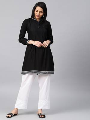 Black embroidered rayon embroidered-kurtis 4