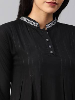 Black embroidered rayon embroidered-kurtis 5