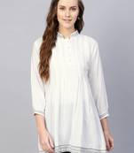 White embroidered rayon embroidered-kurtis