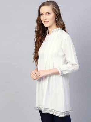 White embroidered rayon embroidered-kurtis 3