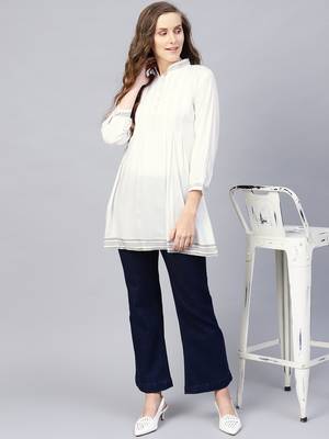 White embroidered rayon embroidered-kurtis 4