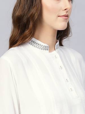 White embroidered rayon embroidered-kurtis 5