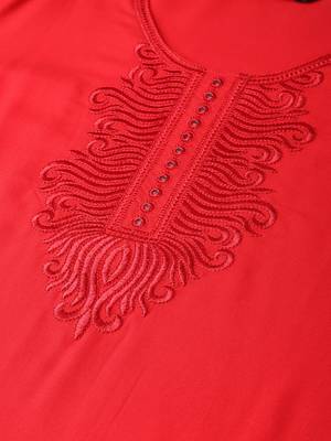 Red embroidered rayon embroidered-kurtis 5
