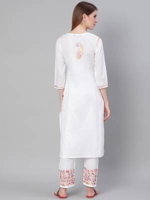 White hand woven cotton chikankari-kurtis 2