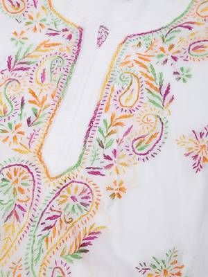 White hand woven cotton chikankari-kurtis 4