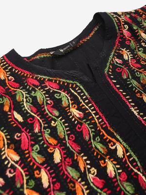 Black hand woven cotton chikankari-kurtis 4