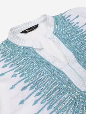 White hand woven cotton chikankari-kurtis 5