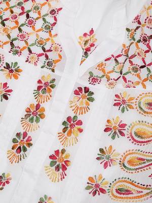 White embroidered cotton embroidered-kurtis 5