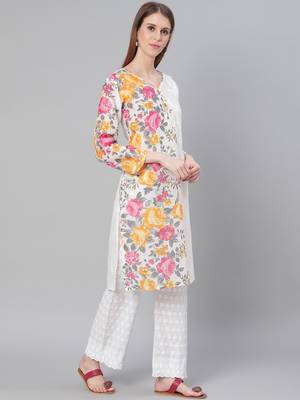 White embroidered cotton embroidered-kurtis 4