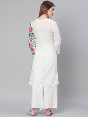 White embroidered cotton embroidered-kurtis 2