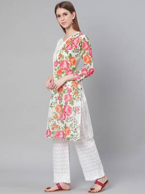 White embroidered cotton embroidered-kurtis 4